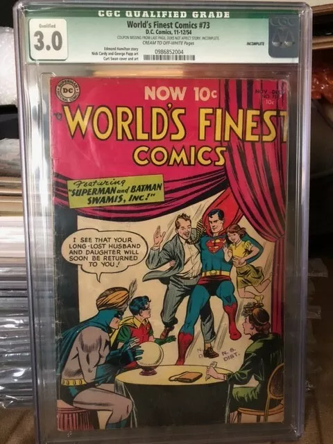 World's Finest Comics #73 CGC 3.0  1954 Green Label