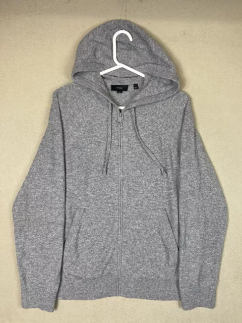 Vince Hoodie Mens Medium Gray Wool Cashmere Pullover Sweater Sweatshirt Adult