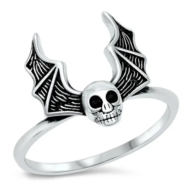 Bat Skull Pure Spirit Wholesale Ring New .925 Sterling Silver Band Sizes 5-12