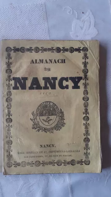 Almanach de nancy - 1859 - ouvrage très peu courant