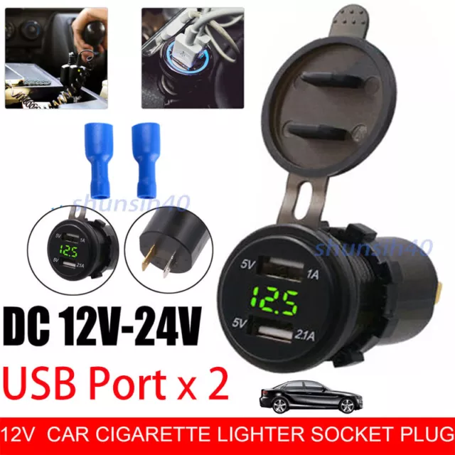 12V Motorcycle Car Cigarette Lighter Socket Outlet Charger Power Adapter Plug