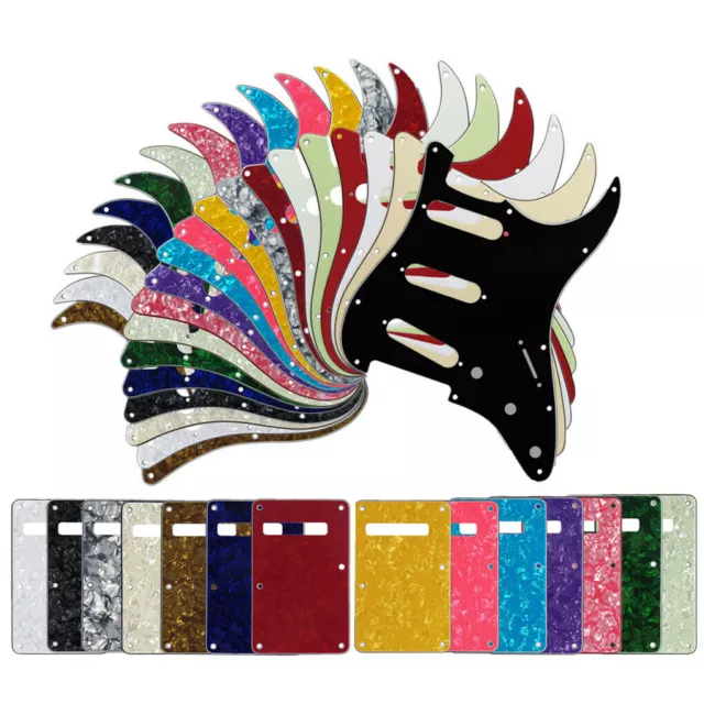 New FD ST Style Guitar Pickguard Set SSS 11 Holes & Back Plate Scratch Plates