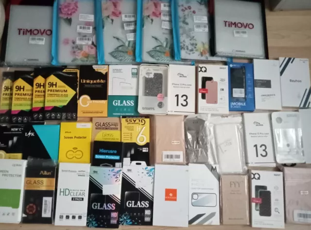 Job Lot 40 Mobile Phone Cases /Tablet/ Screen protectors for iPhone, Samsung