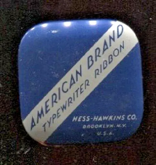 Vintage American Brand - Hess-Hawkins Co. Empty Typewriter Ribbon Tin