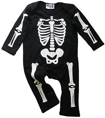 Bambino Scheletro Pagliaccetto Halloween Divertente Costume Play Suit Vestiti