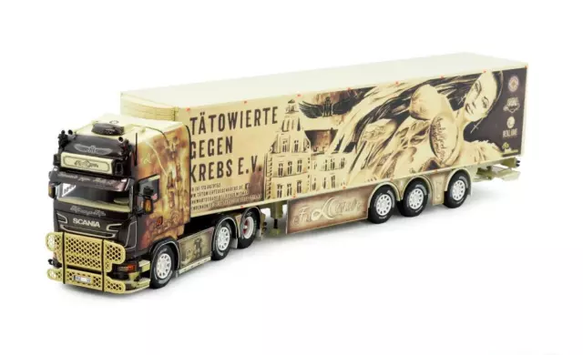 Tekno Maik Terpe Scania R-Serie Topline 6x2 steer reefer semitrailer 1/50 Scale