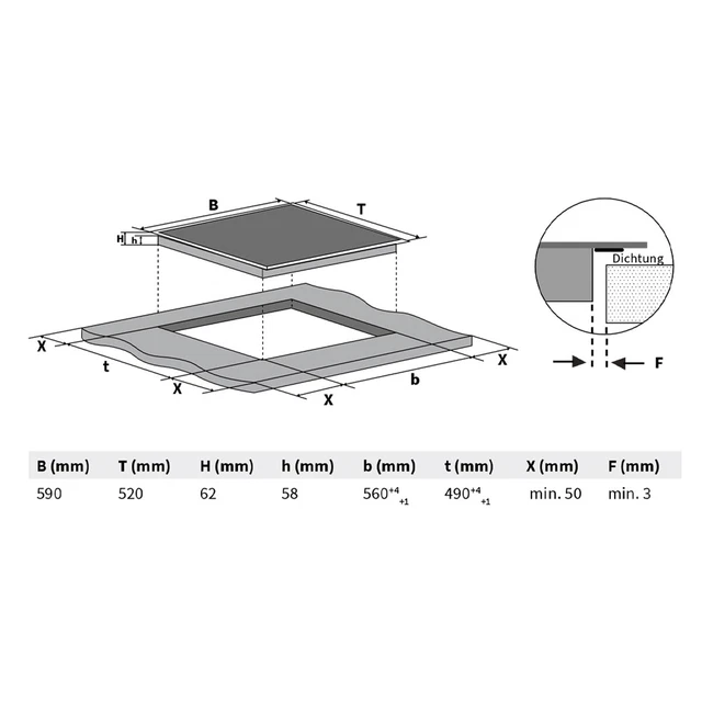 Cuisinière: 60cm Four encastrable EB8313ED + 59cm Plaque Induction IH5900RL 11