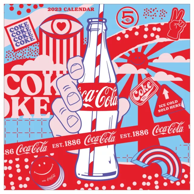 TF Publishing 2023 Coca Cola: Vibrant Joy Wall Calendar w