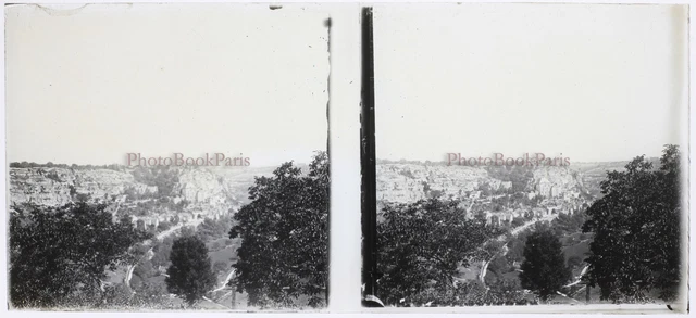 FRANCE Rocamadour c1930 Photo Glass Plate K3n7 Stereo Vintage