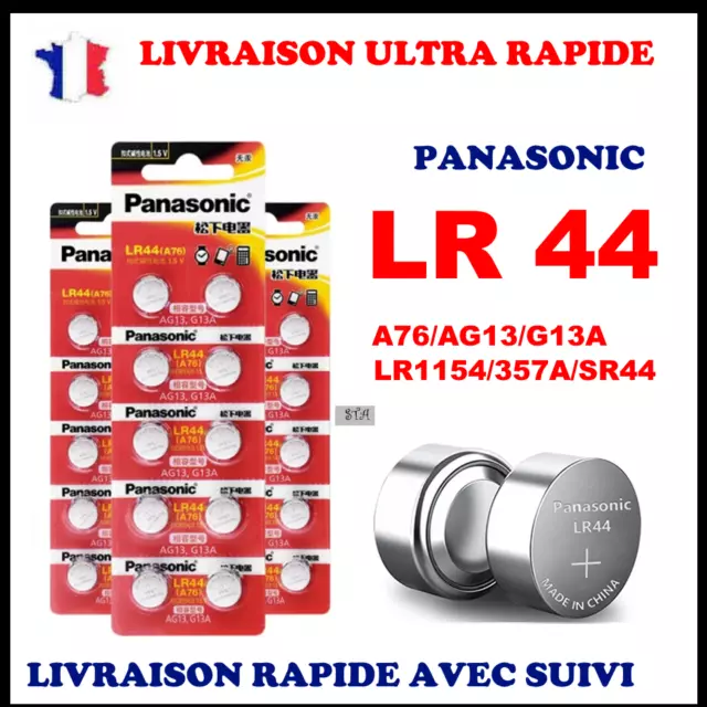 Lot 10 Piles bouton Alcaline 1.5v AG13 LR44 G13-A D303 L1154