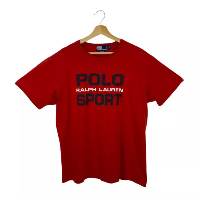 90S POLO SPORT Ralph Lauren T Shirt Red Big Spellout Vintage USA Size ...