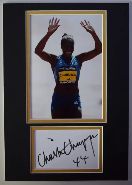 Christine Ohuruogu Signed Autograph A4 photo display 400 metres Athletics COA