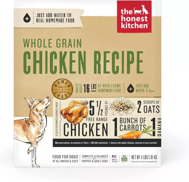 The Honest Kitchen Whole Grain Chicken Human Grade Dehydrated Dog Food 4lb