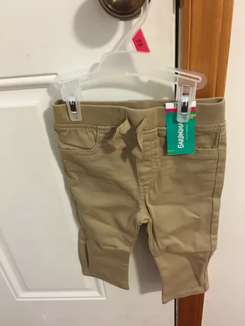 Brand New Infant Boys Size 18 Months Garanimals Twill Skinny Pull On Pants