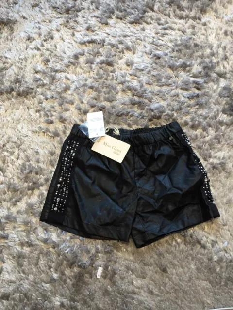 PANTALONCINI RAGAZZE BAMBINI 12-13 ANNI NERI CON SCINTILLE MISS GRANT nuovi con etichette