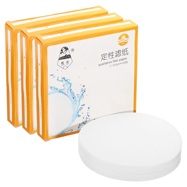 300Pcs 12.5cm Qualitative Filter Paper Circles, Fast Speed Round Lab Paper