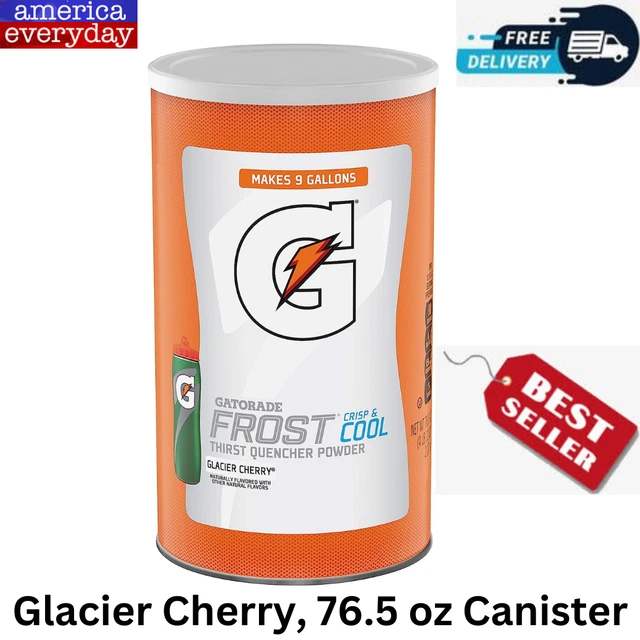 GATORADE THIRST QUENCHER Powder, Glacier Cherry, 76.5 oz Canister Makes