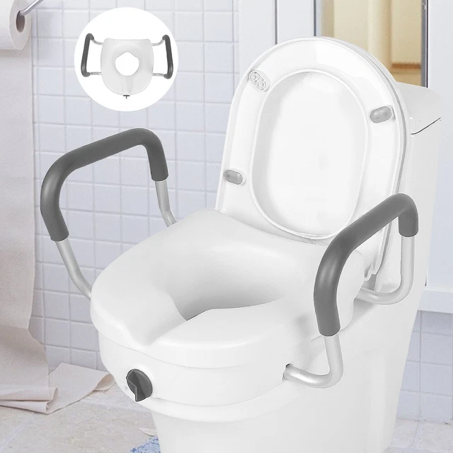 Elevated Raised Toilet Adjustable Bathroom Pads Rise Height Seats With NOW