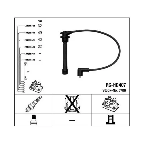 Zündleitungssatz NGK 0709 für HYUNDAI KIA