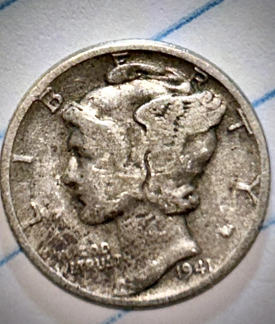 1941 MECURY DIME 90% SILVER Ungraded