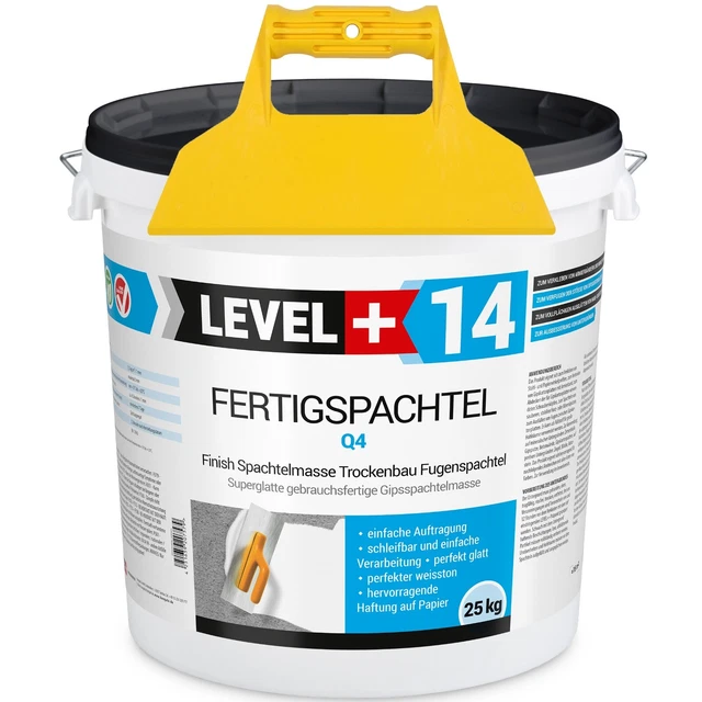 Fertigspachtel Q1-Q4 Glättspachtel 25kg Trockenbau+Fugen-Kunststoffspachtel RM14