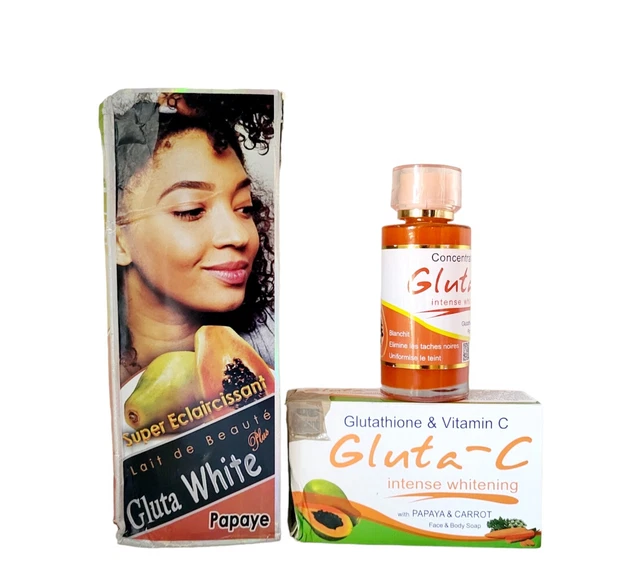 Crème éclaircissante Gluta White Hyper - Lot De 4, Anti-taches, Anti-âge, Neuf