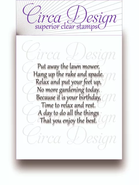 Clear Unmounted Birthday Verse for Male/Men Sentiment Rubber Stamp BDVS38