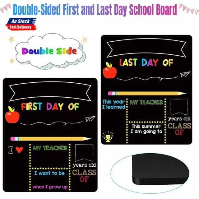 1st Day of School Sign Double-Sided First and Last Day School Board 10"x12" New