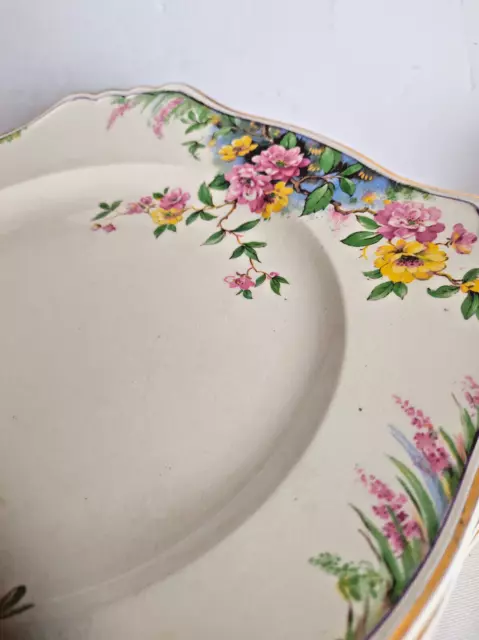 1940s Royal Winton Grimwades England Ascot Bread Plates Cherry Blossom 6" 3