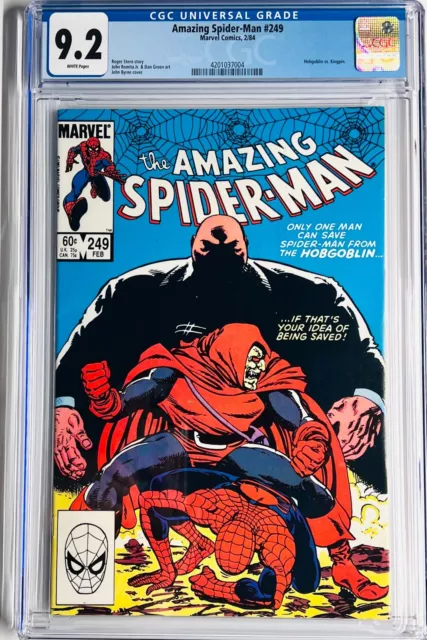 Amazing Spider-Man #249 CGC 9.2- Hobgoblin vs Kingpin!-Key Issue-White Pages!!