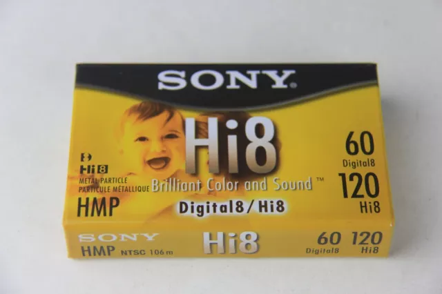 Sealed Sony Camcorder Tape Hi8 HMP Digital 8 Tape 60/120 Minute Blank Video