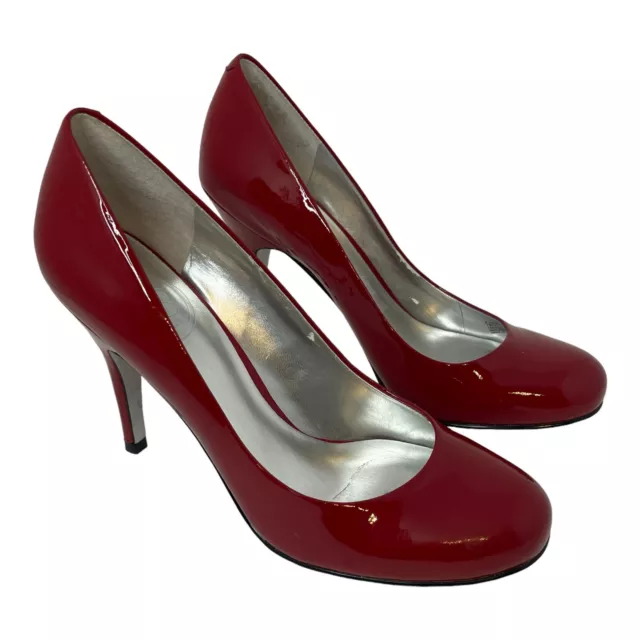 Jessica Simpson Oscar Red Patent Leather Round Toe Pump High Heels Size 7 B