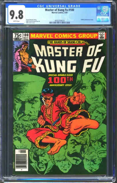 Master Of Kung Fu #100 - Cgc 9.8 - Wp Nm/Mt - Newsstand - Shang Chi
