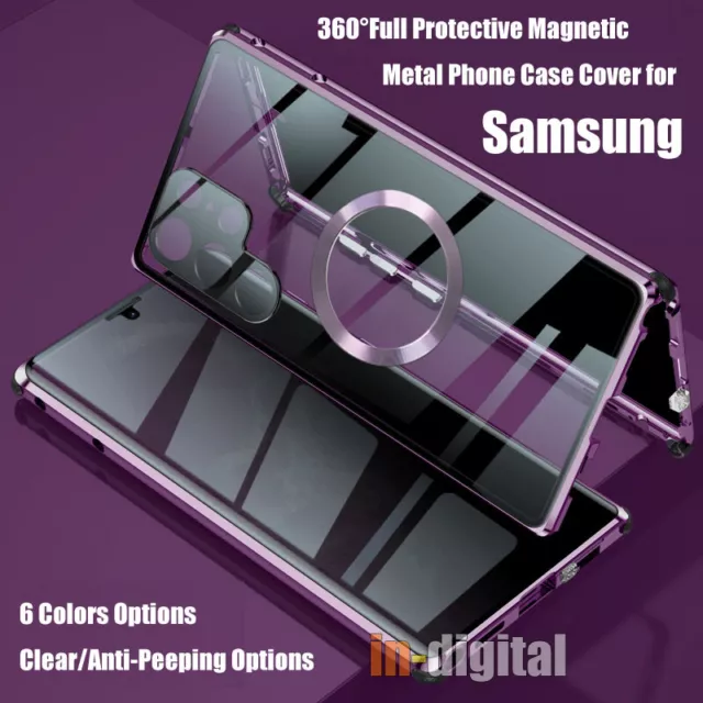 360° Magnetic Case for Samsung Galaxy S24 Ultra S23+ Cover Privacy Anti Peeping