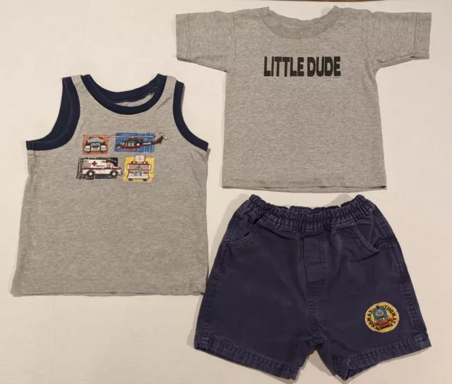 3 Pc's 2T Thomas & Friends Shorts Jumping Beans Tank Top "Little Dude" T-Shirt