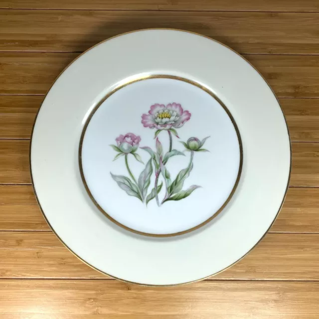 Vintage Mikado China HARMONY 10.5" Dinner Plate Occupied Japan Floral Gold Gilt