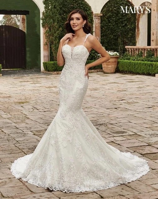 SWEETQT Bridal Wedding Dress White Backless Lace Mermaid Wedding Dresses  New Sexy Fishtail Wedding Dress Evening Dress : Amazon.de: Fashion