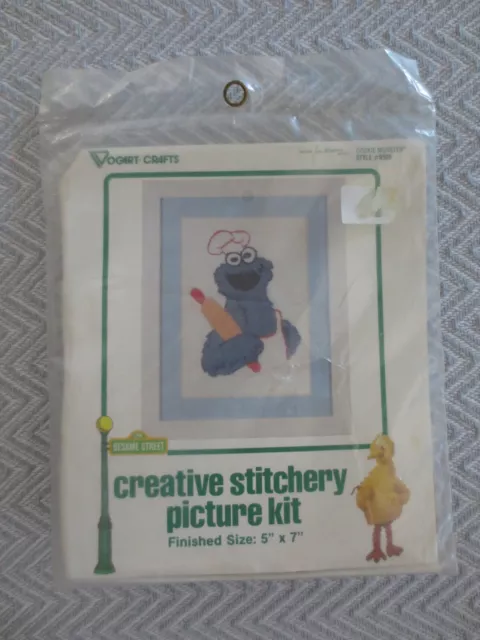 KIT DE BORDADO VOGART Sesame Street GALLETAS MONSTRUO Crewel sellado