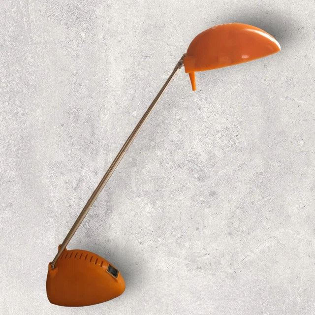 Authentique LAMPE de BUREAU Vintage 1970 en MÉTAL ORANGE - Réglable