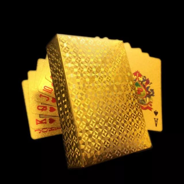 Poker Waterproof PVC Playing Cards Set Games Deck Pokers Gold Plated Magic Tool