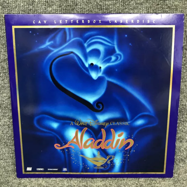 Walt Disneys Aladdin 12” Laserdisc CAV Letterbox Edition Animated Movie In EUC