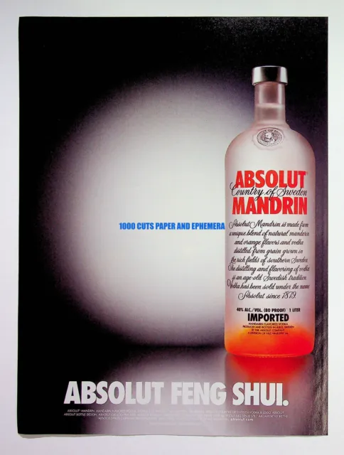 Absolut Feng Shui Mandarin Vodka 2003 Print Magazine Ad Alcohol Poster ADVERT