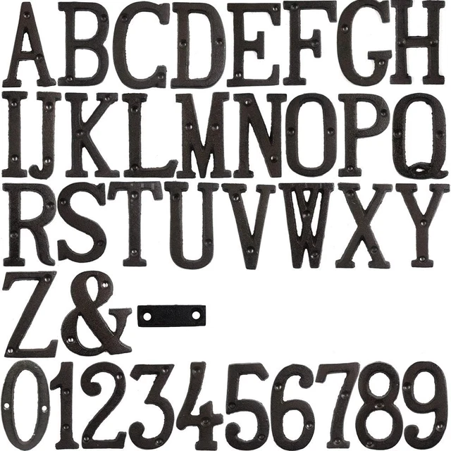 Props House Address Sign Iron Cast Numbers Retro Metal Letters Metal Alphabet 3