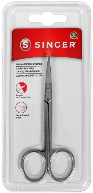 Singer Extra Curved Embroidery Scissors 4"00403