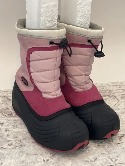 $39 Youth TOTES KELLY PINK Leather Rubber Snow Rain Insulated Boots SIZE 4M