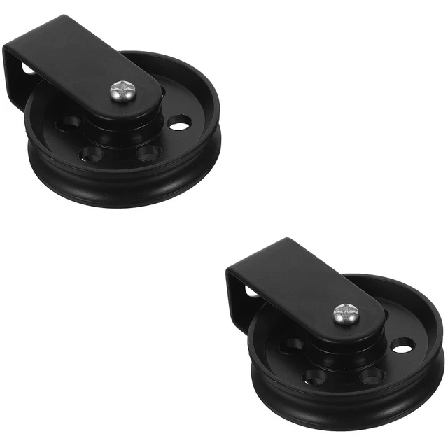 Confezione da 2 Accessori Illuminazione Ruota Lampada a Ciondolo Puleggia Industriale Metallo Nero