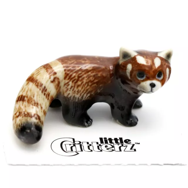 Little Critterz Brown - Panda "Firefox" Animal - Miniature Porcelain Figurine