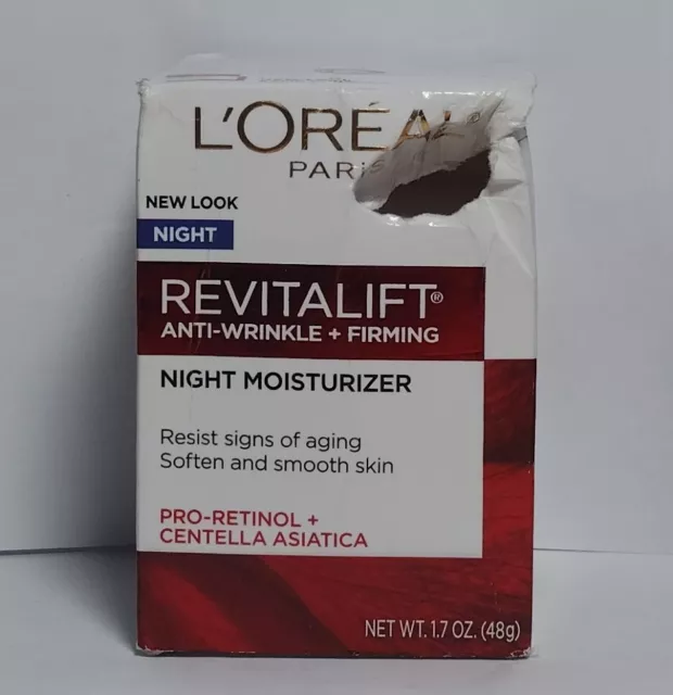 LOreal Revitalift Anti Wrinkle Firming Moisturizer Night Cream 1.7oz. Dmgd Box