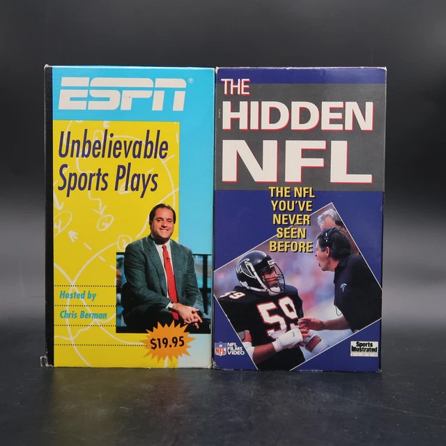 SPORTS HIGHLIGHTS VHS Set of 2 1990 Vintage Hidden NFL ESPN £18.92