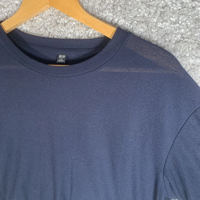 Uniqlo Damen-T-Shirt marineblau durchsichtige Box-Passform Größe Medium 2